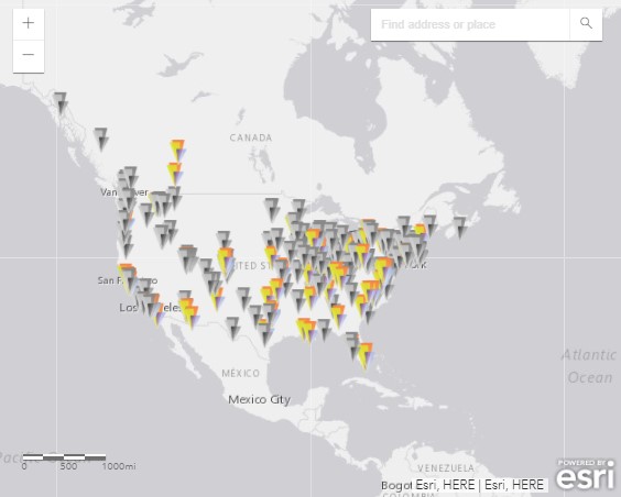 Map of library fines