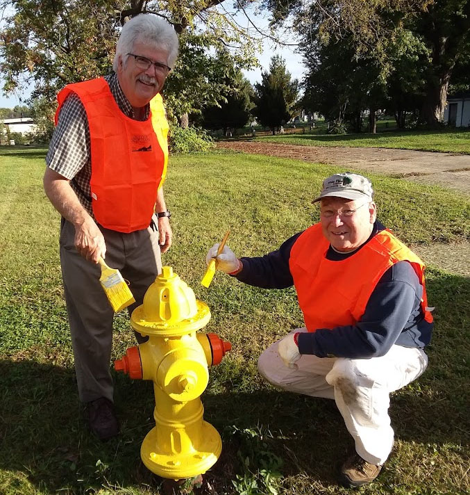 Retired Galesburg Fire Chief, John Cratty (left) and Fire Chaplain Glen Bocox. Photo courtesy of Tom Simkins.