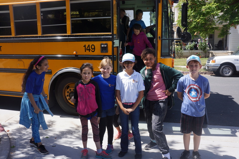 Redlands students lineup outside the bus to begin the Smiley Heritage Tour. They join the ranks of all the fourth graders who have taken the tour since 1983. (Courtesy A.K. Smiley Public Library)