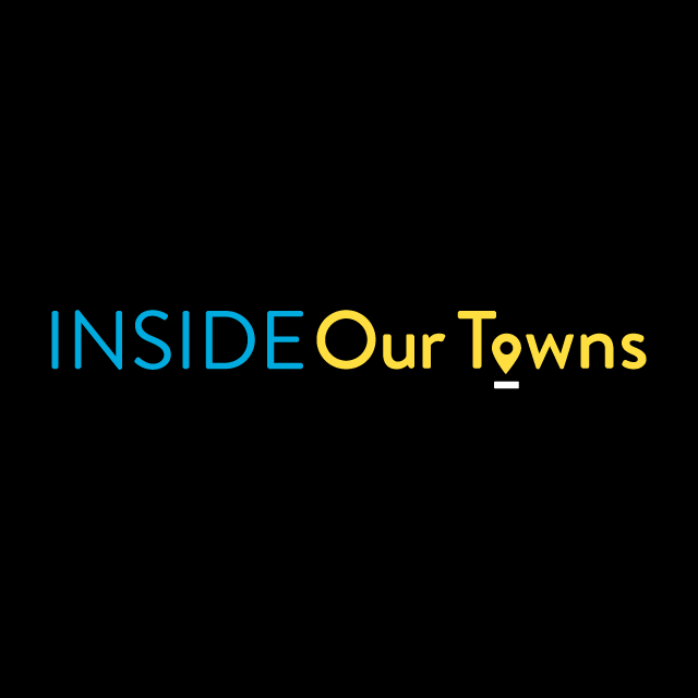 Logo for "Inside Our Towns" with black background.