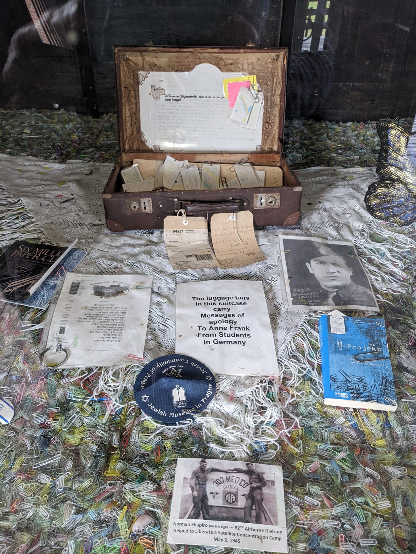 The contents of the railcar found in the Children’s Holocaust Museum at Whitwell Middle School.