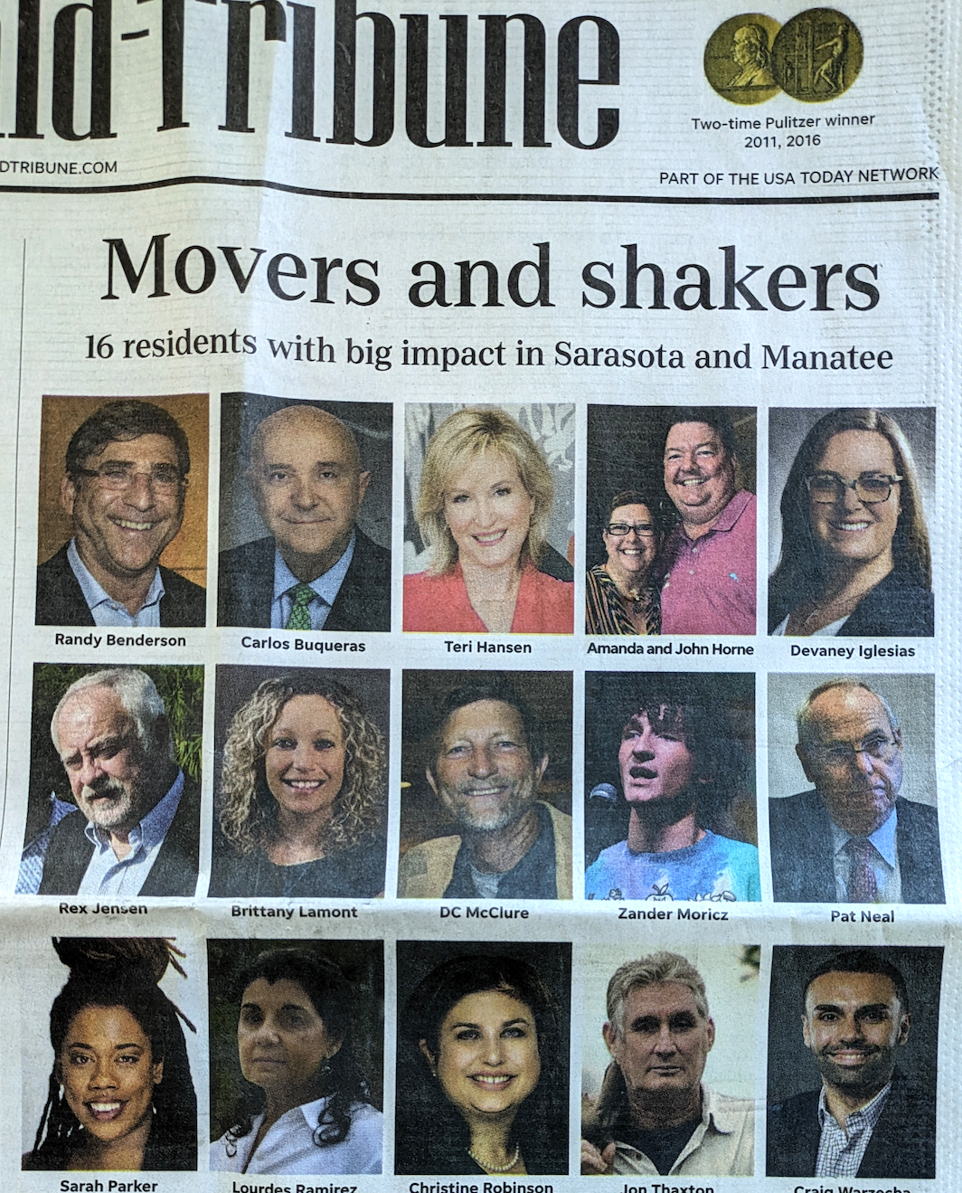 Headline "Movers and Shakers"