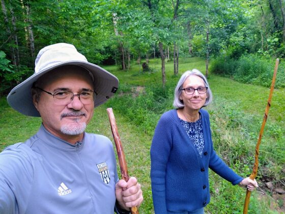 A man and a woman in a rural setting